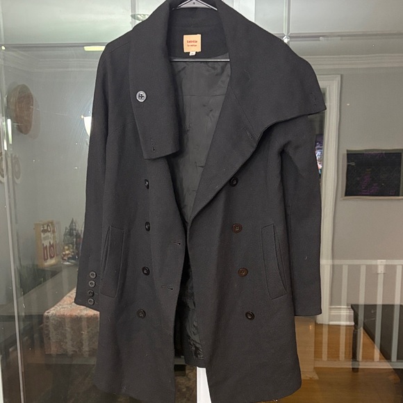 Sandro Jackets & Blazers - Sandro Women’s Black Double-Breasted Trench Coat